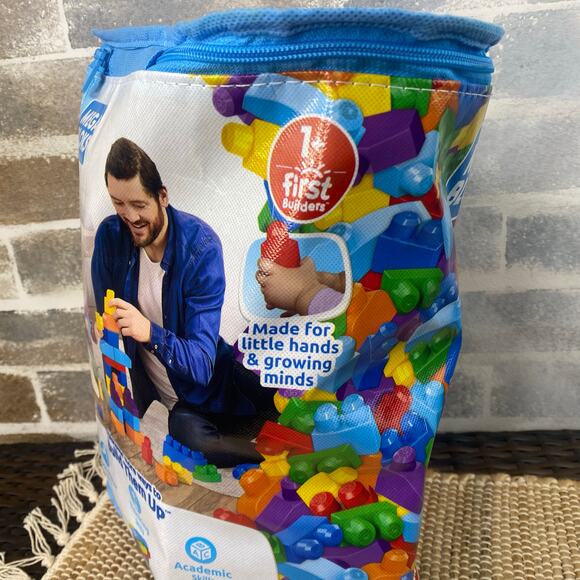 NEW Fisher Price Mega Blocks 1+ First Builders Bag of Building Blocks 80 pieces - Picture 3 of 9